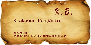 Krakauer Benjámin névjegykártya